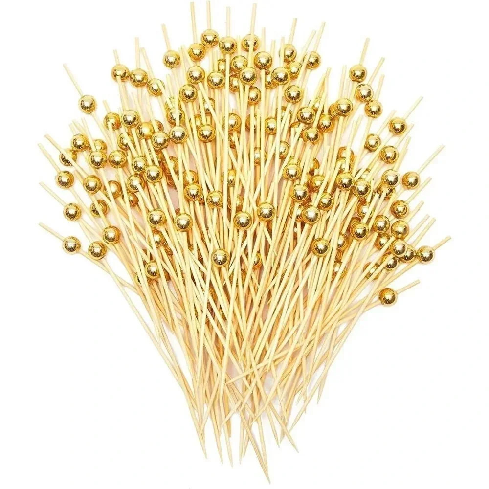 12cm Pearl Fruit Sticks Handmade Sticks Cocktail Skewers Wooden Fancy Toothpicks